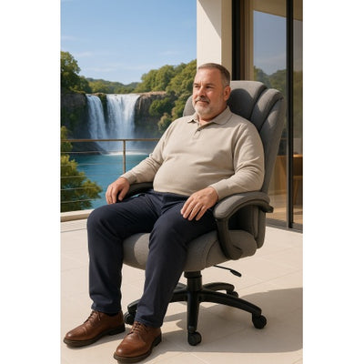 High back, skin friendly cotton fabric material office chair that can be raised and lowered