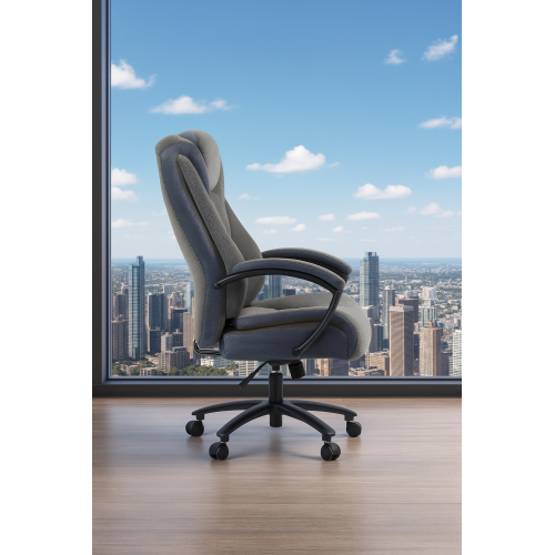 High back, skin friendly cotton fabric material office chair that can be raised and lowered