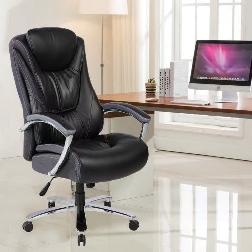High back, skin friendly cotton fabric material office chair that can be raised and lowered