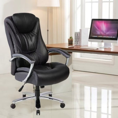 High back, skin friendly cotton fabric material office chair that can be raised and lowered