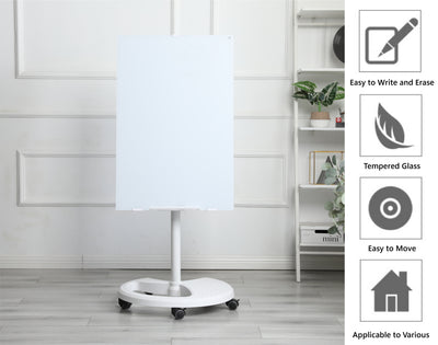 Logicfox Height Adjustment Portable Whiteboard with Tempered Glass